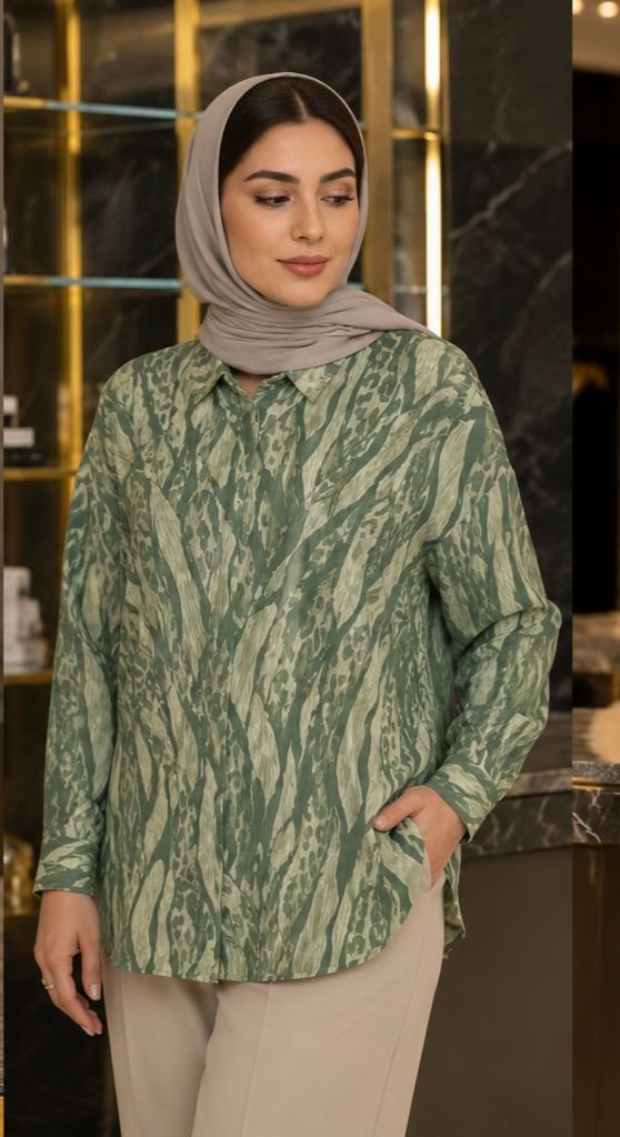شومیز جلو بسته طرحدار