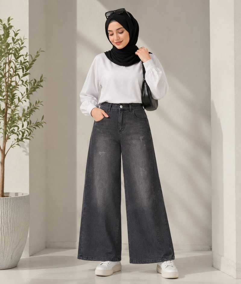 شلوار جین شافل ( مشکی )
