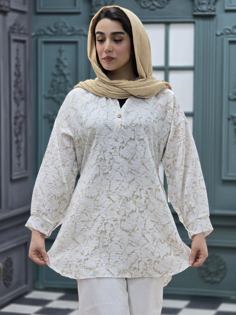 شومیز دو دکمه آبرنگی