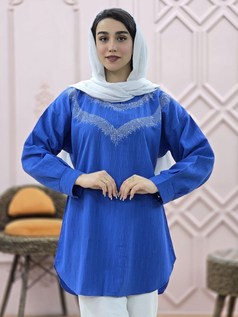 شومیز یقه نگینی
