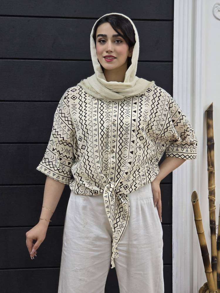شومیز لنین جلو گره طرحدار