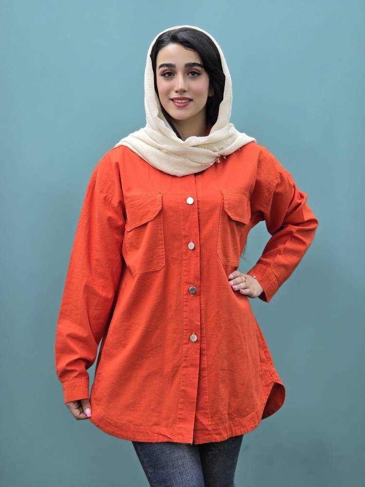 مانتو کتان جیب پستی
