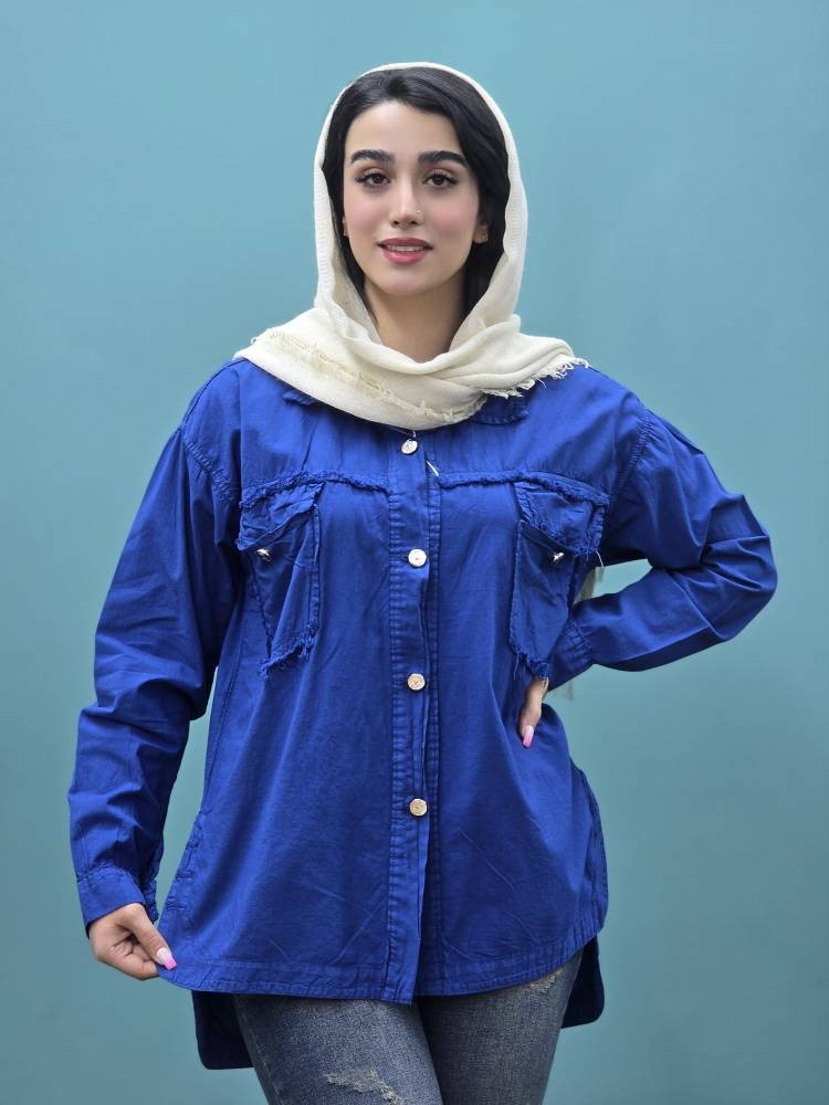 مانتو کتان بغل دکمه