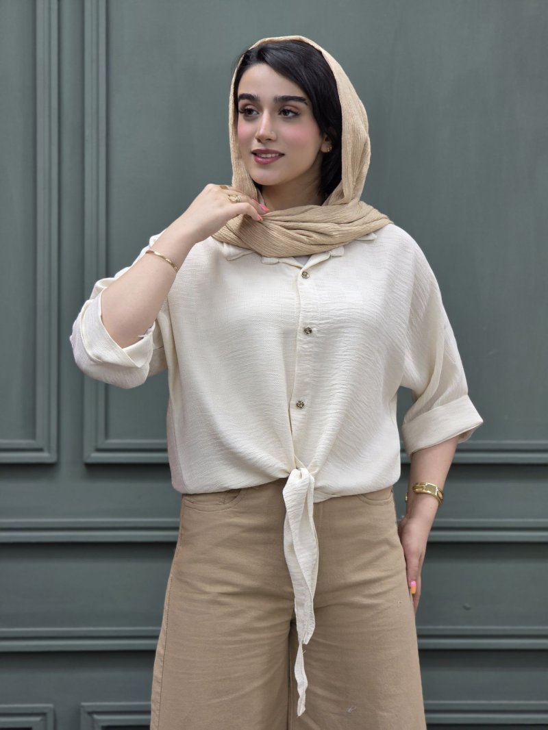 شومیز شطرنجی جلو گره