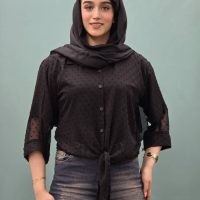 شومیز حریر جلو گره