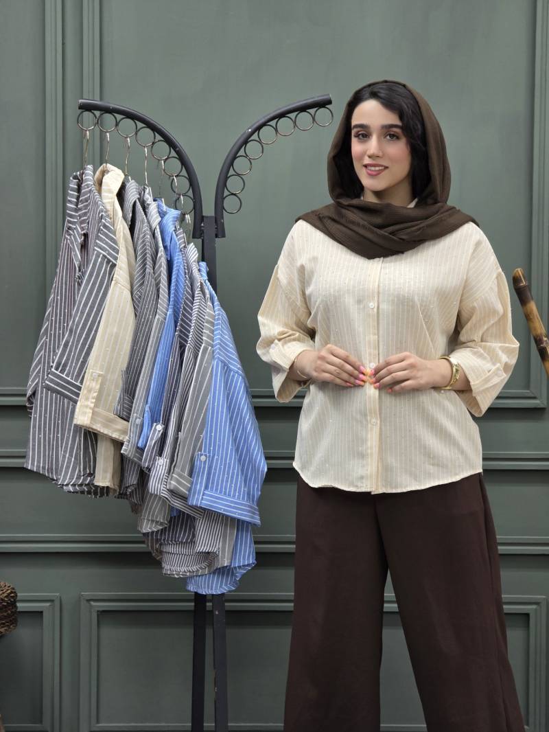 شومیز دیپلمات باکسی نگینی