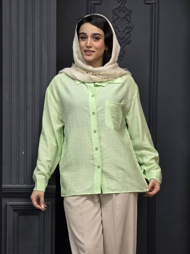 شومیز سیلک تک جیب