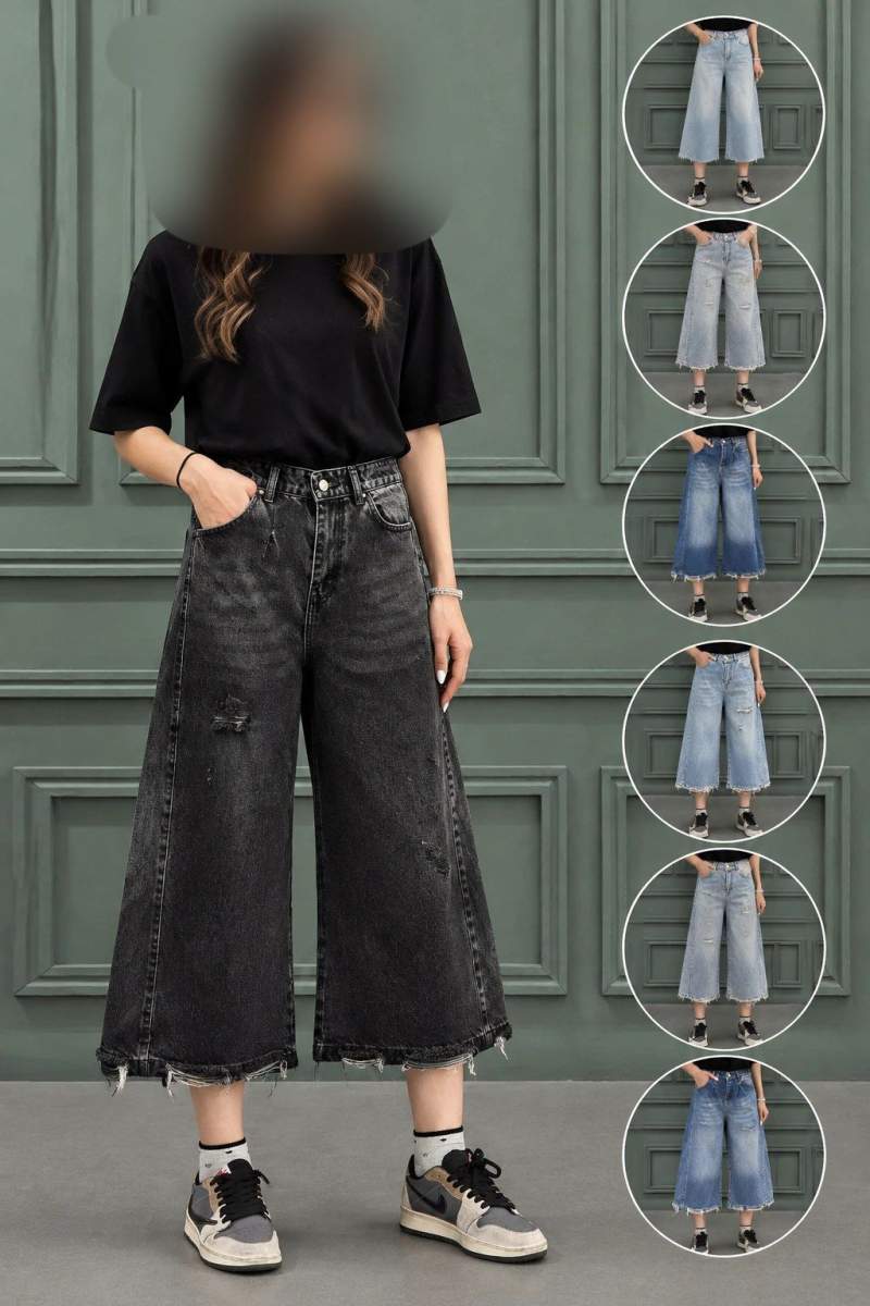 شلوار جین شافل قد 80
